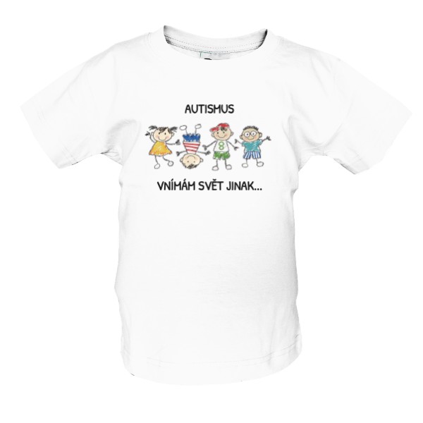 Tričko s potiskem AUTISMUS: VNÍMÁM SVĚT JINAK