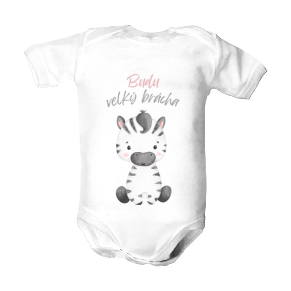 Dětské body s potiskem Budu velký brácha - zebra