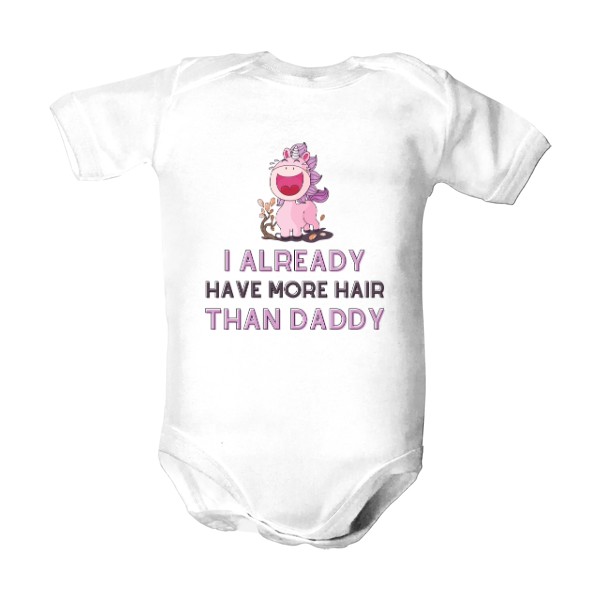 Dětské body s potiskem I already have more hair than daddy