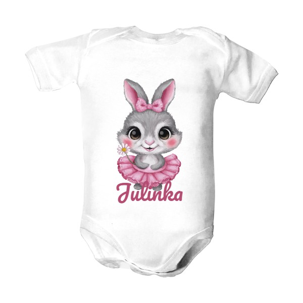 Dětské body  s potiskem Králíček se jménem