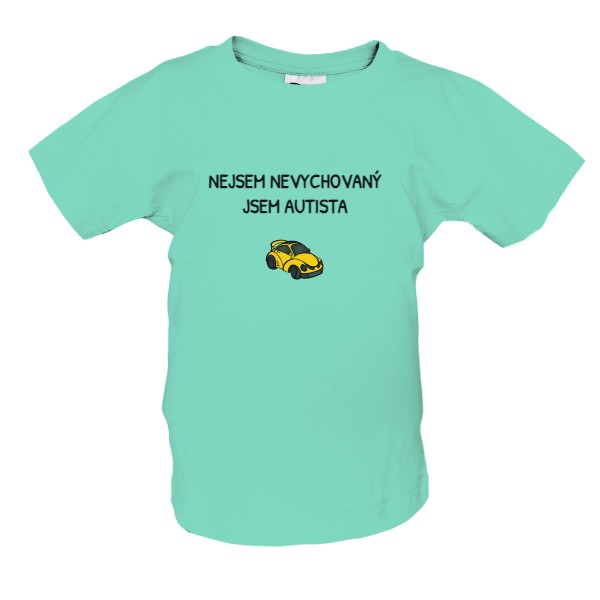 Tričko s potiskem MODRÉ - AUTÍČKO - NEJSEM NEVYCHOVANÝ