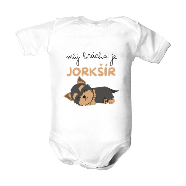 Dětské body s potiskem Můj brácha je jorkšír