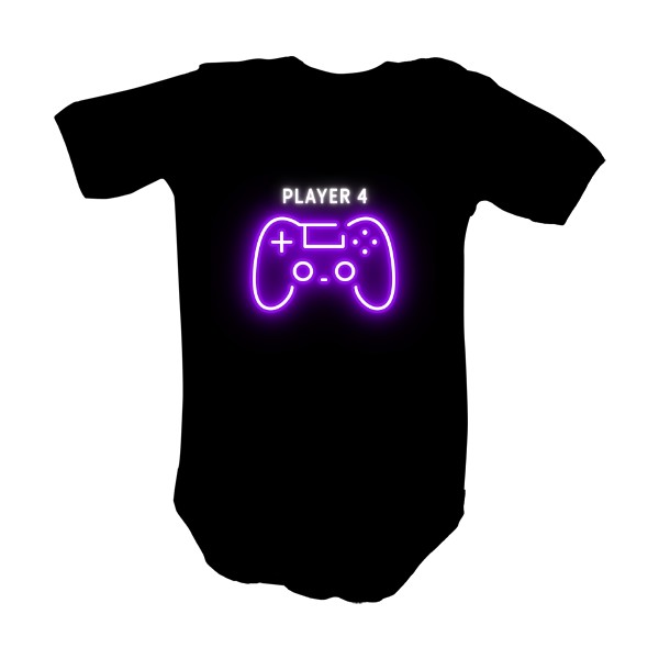 Dětské body s potiskem Player 4 - hráč č. 4 - rodinný set
