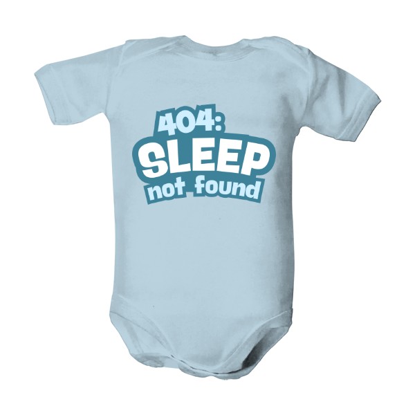 Dětské body s potiskem Sleep not found