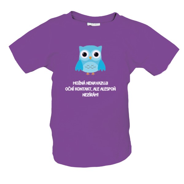 Tričko s potiskem SOVIČKA NEZÍRÁM - BÍLÁ