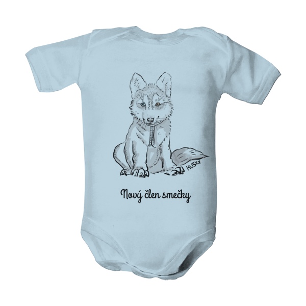 Dětské body  s potiskem štěně husky nový člen smečky