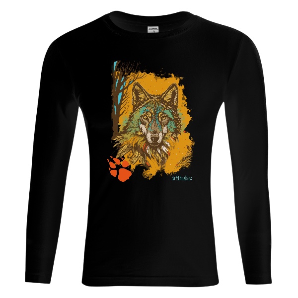 Tričko s potiskem Variace na vlka - barevná